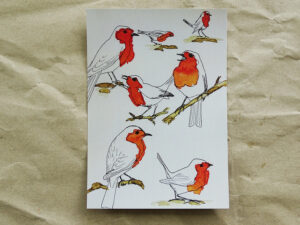 Luxury Postcard - Robins