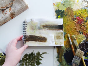Handbound Art Journal with Artist papers #05