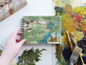 Handbound Art Journal with Artist papers #04